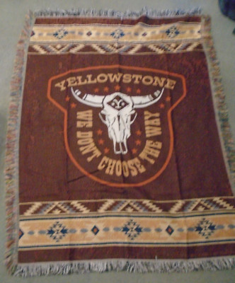 Yellowstone ''We Don't Choose The Way'' Woven Tapestry Throw Blanket NWOT