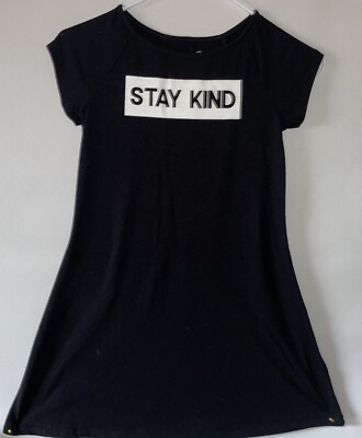 art class black dress Sz M (7/8) Complete with long sleeves deep plunge Long Sleeve A-Line Boho Size:Small (4-6)
