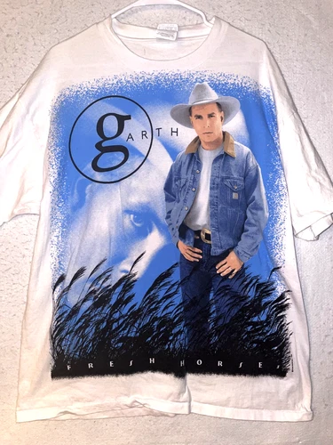 Vtg 1996 Garth Brooks Fresh Horses Country Single Stitch Con 1990s vintage concert t-shirt, vintage, size XL, single stitch, B+ condition