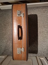 Vintage Large Leather Suitcase 1950s-60s