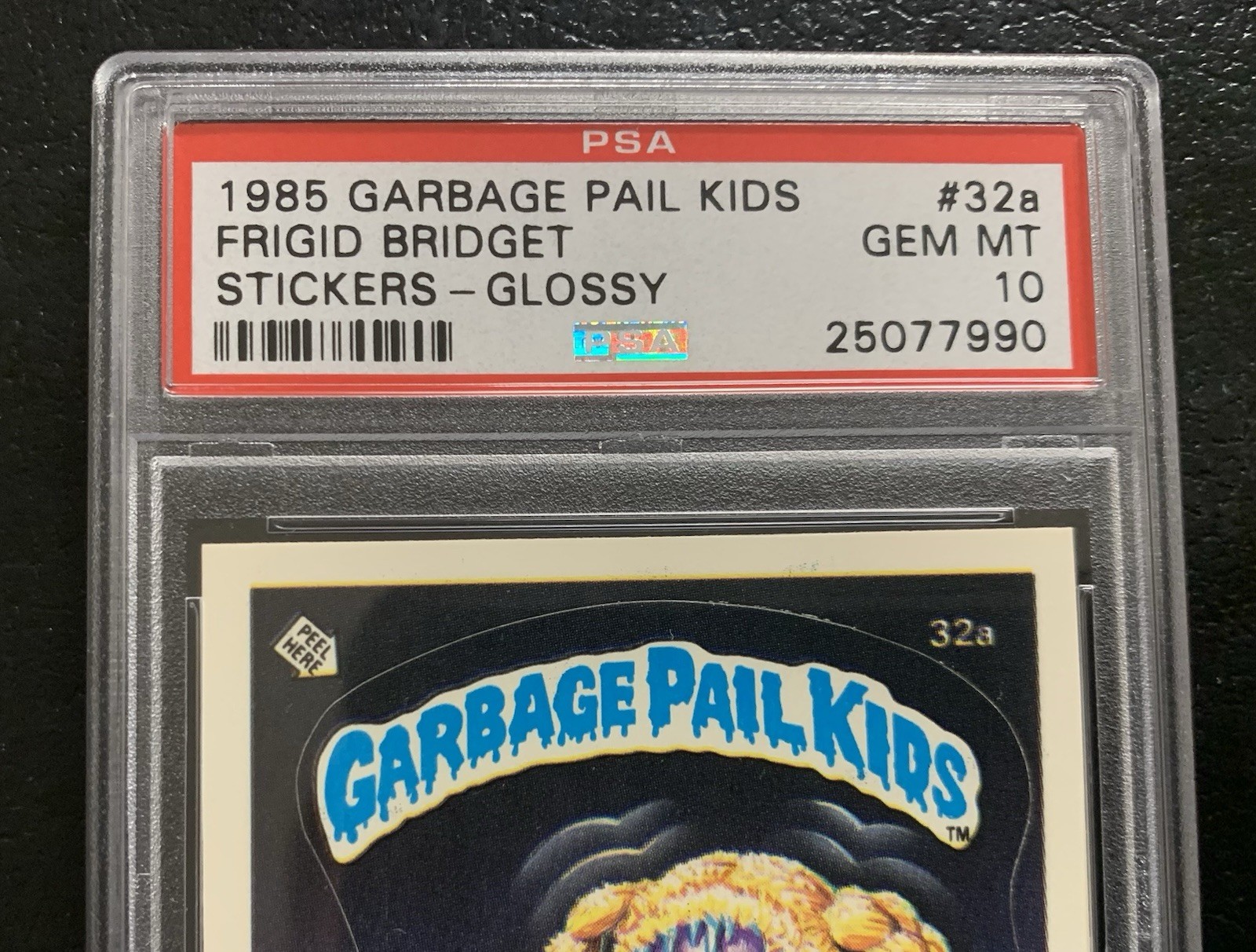 1985 Garbage Pail Kids Frigid Bridget 32a PSA 10 GEM MINT-RARE GLOSSY CARD!! TWT view 3