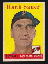 HANK SAUER giants 1958 TOPPS #378 VG-EX NO CREASES