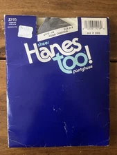 Vintage Hanes Too Pantyhose Charcoal Gray Size AB Non-Control Top Sheer