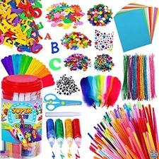 Goody King Arts & Crafts Supply Jar Kit - Ultimate Crafting Set for Kids 4-10