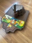 Vtg La Palma El Salvador Folk Art Wood Hanging Coaster Set Hand-Painted & Carved — photo 5