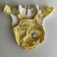 Cabbage Patch Kids Yellow  Bib Elephant Overalls and White Striped Shirt Outfit