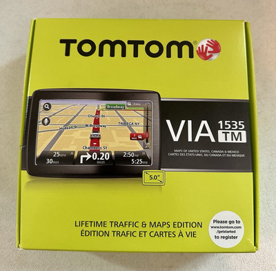 Vintage TomTom VIA1535TM 5'' Touchscreen GPS Lifetime Maps & Traffic, LaneAssist