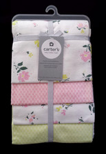 NEW/NWT-Carter's Flannel Receiving Blankets/Set of 4/Baby Girl/Flowers-Floral
