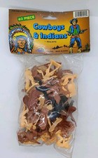 Vintage Agglo Value Pack 40 Piece Cowboys  Indians Old West Figures Horses 9101
