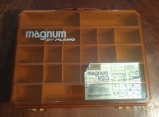 Vintage Plano 1122 Magnum Fishing Tackle Box Amber Brown Large Organizer