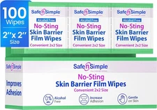 Safe n' Simple No Sting Skin Prep Wipes - 100 Individual 2x2 Inch (100 Count) 