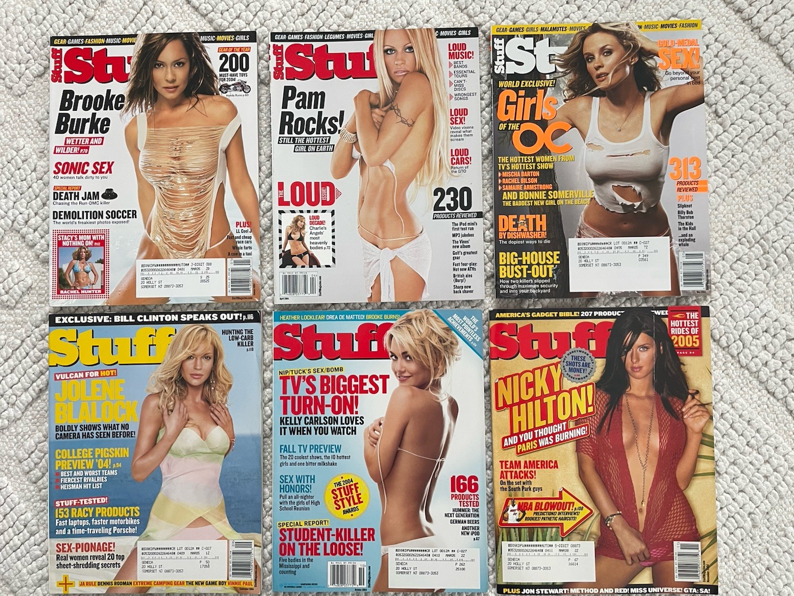 Stuff Magazine 2004 Lot Of 6 Brooke Burke Pamela Blalock Nicky Hilton