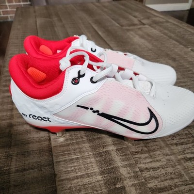 Nike React Hyperdiamond 4 Pro Softball Cleats Womens Size 9 White Red CZ5917-105