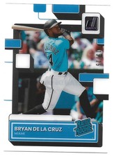 2022 Panini Chronicles Clearly Donruss #67 Bryan De La Cruz RC /25 Purple Rookie
