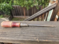 Vintage Flat Head Screwdriver Wood Handle 11....