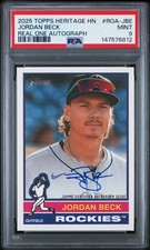 2025 TOPPS HERITAGE REAL ONE AUTOS HIGH NUMBER #ROAJBE JORDAN BECK PSA 9