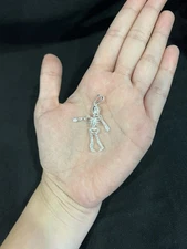 925 Sterling Silver Men Women Moveable Skeleton Skull Pendant