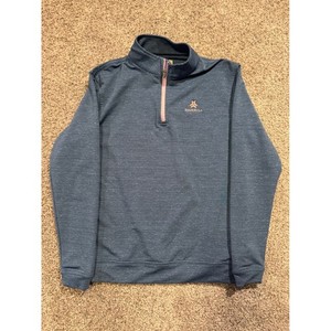 Peter Millar Shirt Womens L Blue Quarter Zip Pullover Shangri-La Golf Athleisure