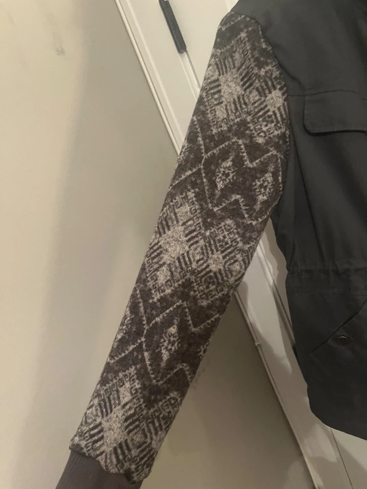 Mossimo SupplyCo. Серая куртка общего назначения средний шнурок флисовый рукав Aztec богемное - Изображение 3 из 3