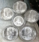 1964 Kennedy Half Dollars - 5 Ea. - 90% Silver -About Uncirculated with VOLCANO