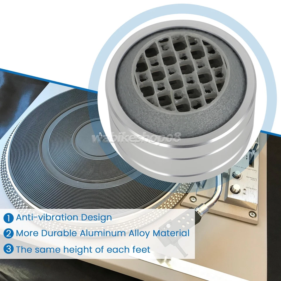 Pies de repuesto de tocadiscos para Pioneer PL512 514 516 518 540 560 aluminio y TPU EE. UU. Foto 4 de 4