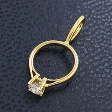 Harry Winston Pendant Top HW Diamond D0.17ct Ring Charm 18K Yellow Gold No Box