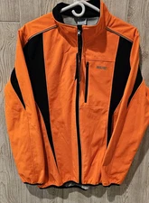 Arsuxeo Jacket Mens XL Cycling Full Zip Orange Reflective Back Pockets New Tags