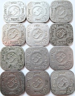 Vierkante Nikkelen Stuiver 1914 Lot van 12 Stuks