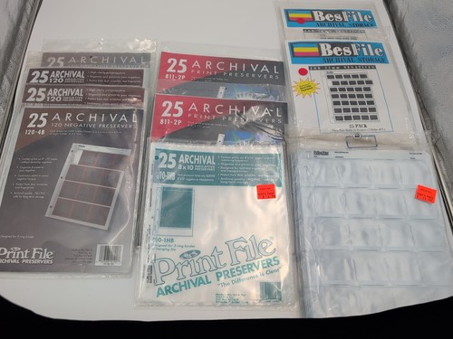 Lot Of Photo Archival Storage Sleeves 120, 35mm, 8x10 And 8.5x11 (311 Total) 