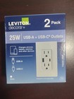 Leviton Decora + 25 WUSB-A + USB-C Outlets 2 Pack Brand New Unopened