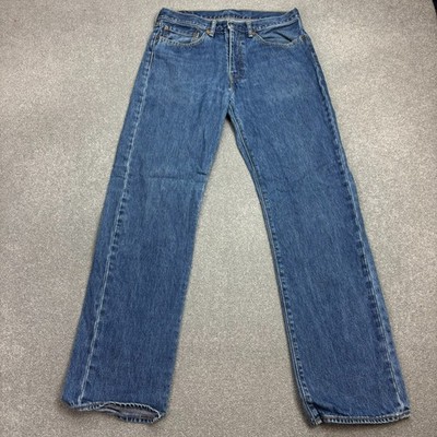 Levis 751 Jeans Erwachsene 34x34 Blau Denim Red Tab Medium Wash Straight Hose Herren