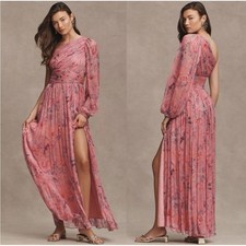 BHLDN Dress Iris One Shoulder Cutout in Pink Floral