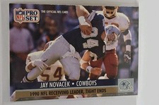 1991 Pro Set - League Leader Jay Novacek #12 Receiving in stats header complete