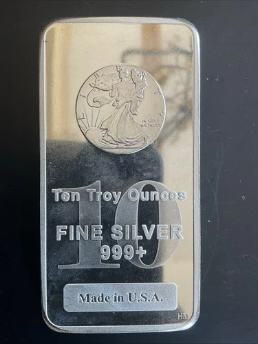 10-oz American Flag .999 Fine Silver Bar In God We Trust Morgan Dollar Design