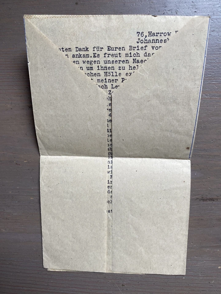 1940 年代南非给巴勒斯坦的旧信 — 第 2/2 张图片