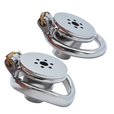 Stainless Steel Negative Chastity Cage Male Flat Chastity Device Metal Lock Belt