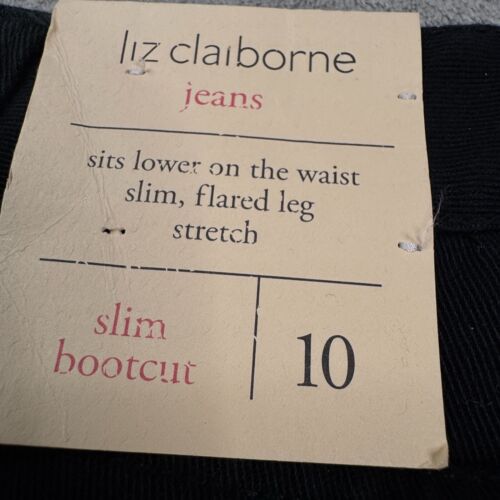 Liz Claiborne NWT Black Jeans Women's Size 10 (32x30) Slim Bootcut Flare Leg - Picture 5 of 12