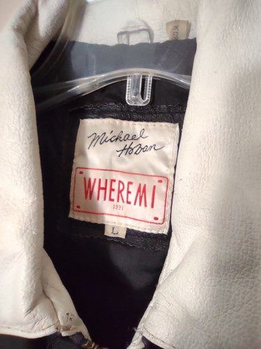 Michael Hoban Wheremi Leather Bomber Jacket Mens L USA Flag Patriotic American - Picture 3 of 6