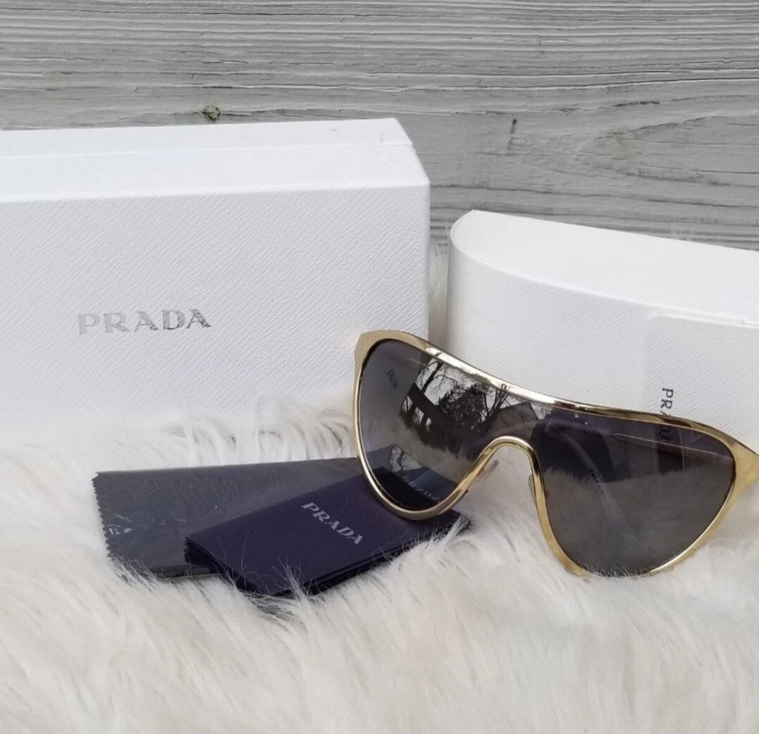 PRADA Gold Shield Sunglasses for Women for sale | eBay display picture 2