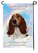 Basset Hound Brown/White  Memorial Garden Flag