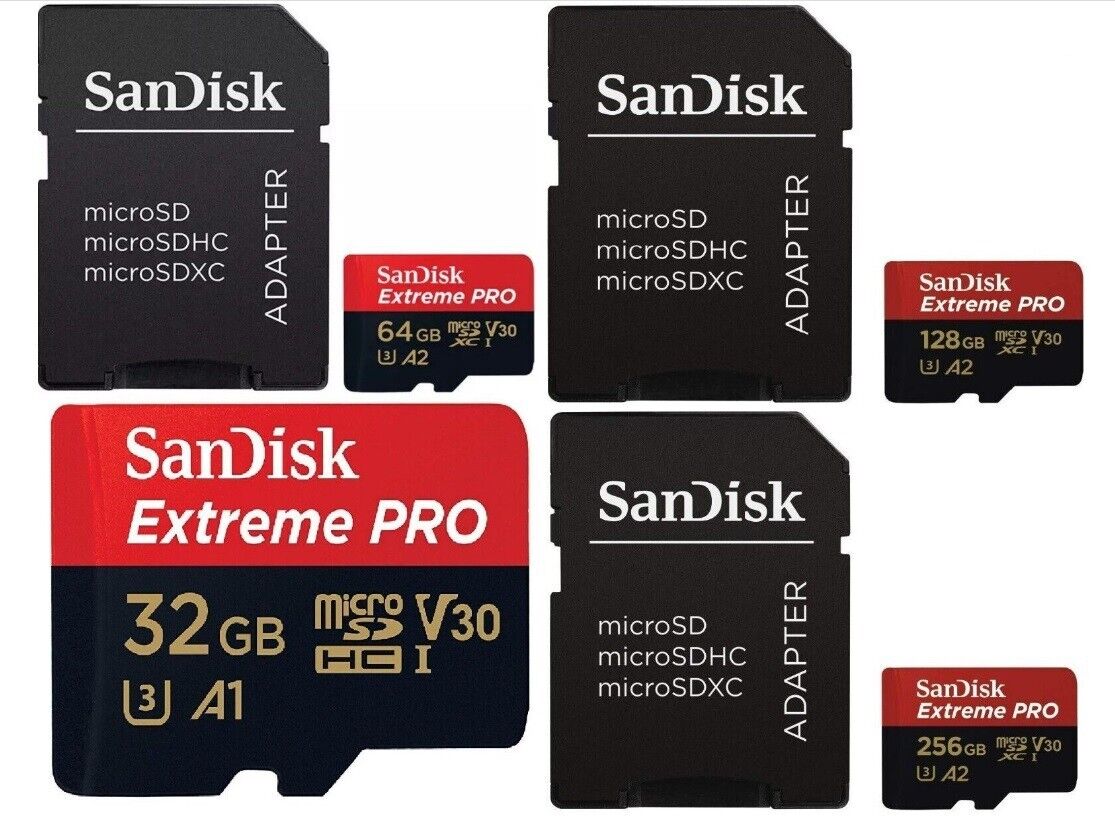 32GB 64GB 128GB 256GB SanDisk Extreme Pro Micro SD SDXC Card for