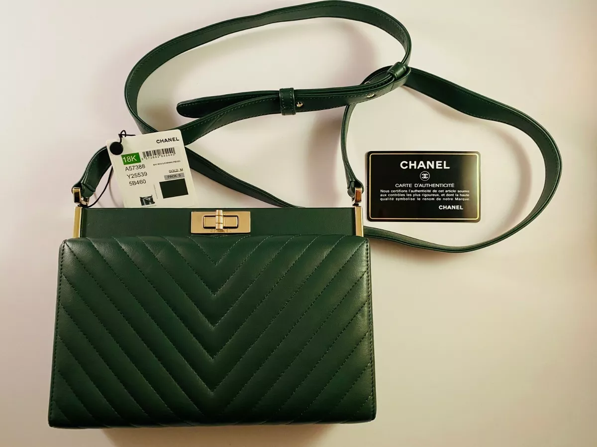 2008 Chanel Classic Jumbo Quilted Patent Leather Rare Olive Green Handbag Purse