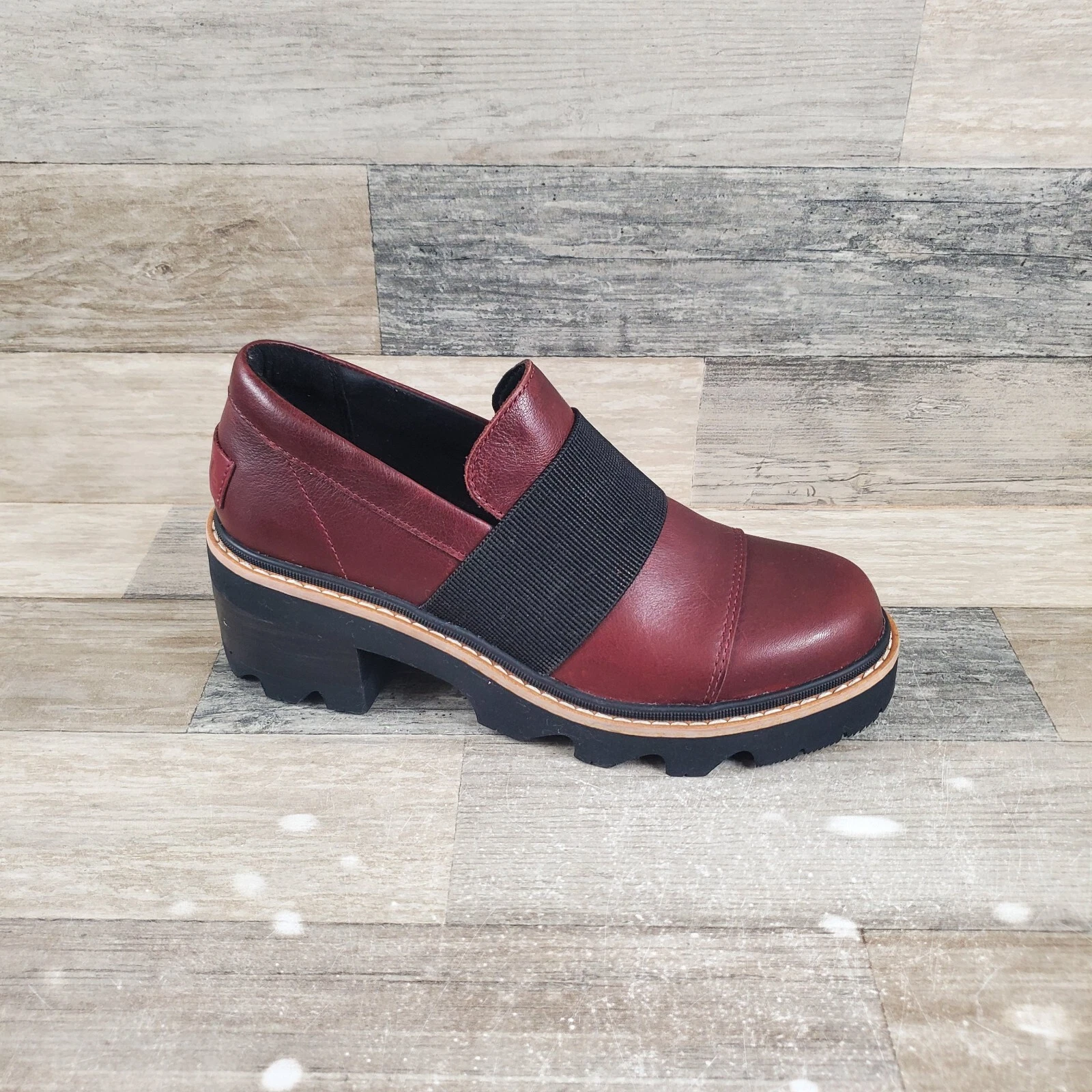 sorel joan now waterproof leather slip-on spice shoes