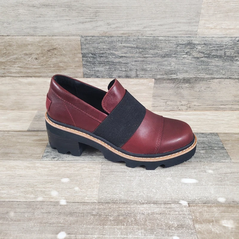 sorel joan now waterproof leather slip-on spice shoes