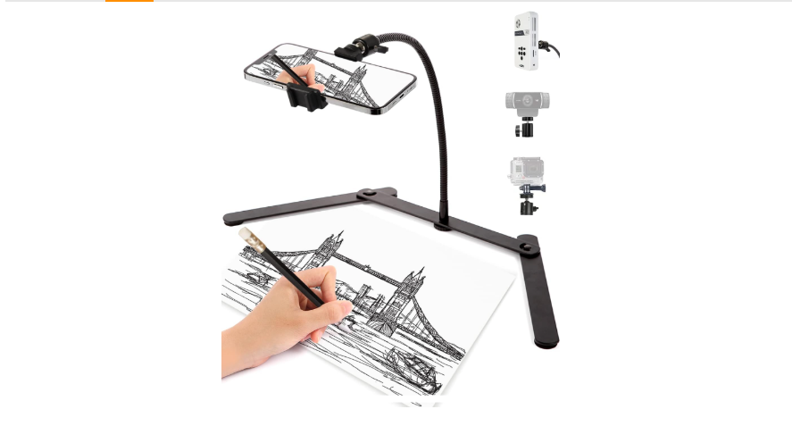 Adjustable Phone Tripod, Phone Stand for Recording, Overhead Phone Mount, Tablet