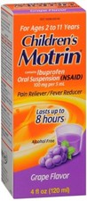 Motrin Children's Ibuprofen 100 mg Oral Suspension Grape 4 OZ