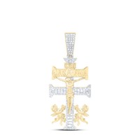 Jfl Diamonds & Timepieces 10K Gelbgold Kreuz Charm AnhäNger 1,25 Ct Diamant