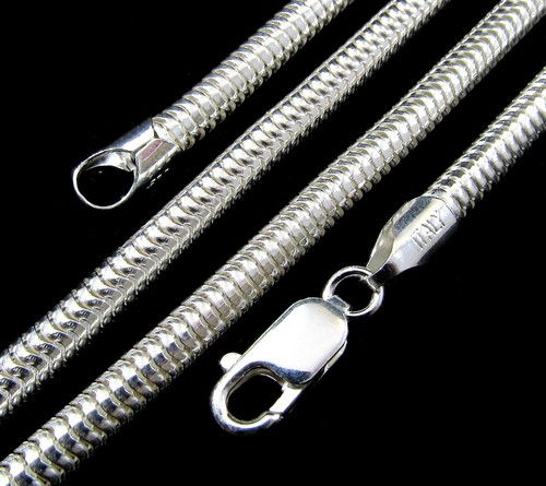 4MM Solid 925 Sterling Silver Italian 
