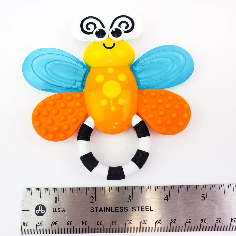 Sassy Flutterby Teether with Handle Water-filled Bumpy Texture & Baby Rattle - Image 2 of 4