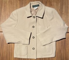 Harv Benard Womens Jacket Blazer Wool Nylon Cashmere Tan Size 8P